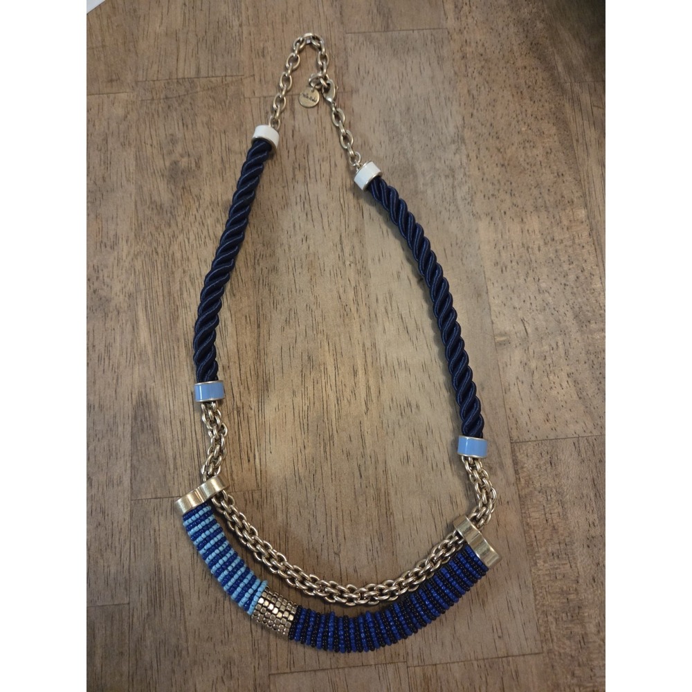 Stella & Dot Blue beaded rope necklace
